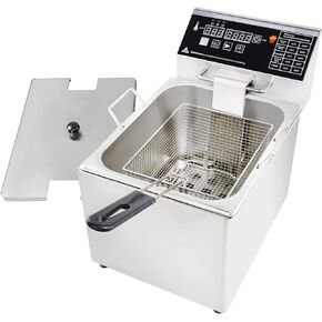 Electric Deep Fryer with Basket and Lid Capacity 8L Electric Deep Fryer with Intelligent Temperature Control for Home Kitchen and Restaurant 1800 Watts 110V