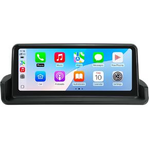 10.25" IPS Touch Screen Car Radio for BMW 3 Series E90/E91/E92/E93 (2008-2012) Wireless/Wire CarPlay Android Auto with CIC System, No Original Display, Bluetooth, Multimedia Receiver (Need to Cut)