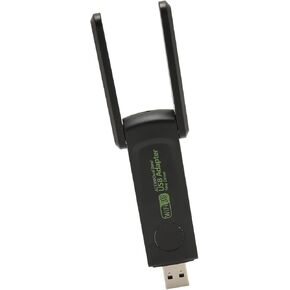 USB Adapter 1300Mbps for PC, Network Card Adapter USB3.0 with Band, Double Antenna, Adapter for PC, 11, 10, 8.1, 8, 7
