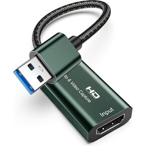 4K HDMI to USB 3.0 Video Capture Card, Video Capture Device 1080P 60FPS Braided for Gaming Streaming, Live Streaming, Recording, Nintendo Switch, PS5, PS4, Xbox,PC,Windows Mac OS