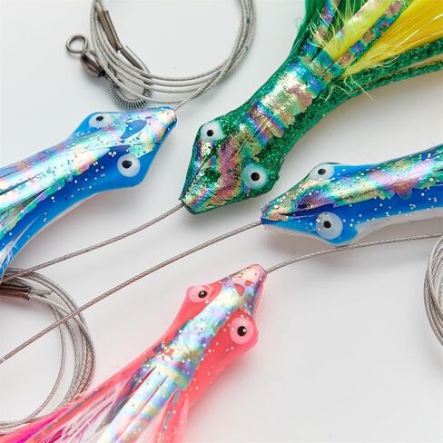 OCEAN CAT Teaser Chain Lures Trolling Lure Saltwater Fishing Lures with Stainless Steel Hook and High Strength Fishing Line Fully Rigged Teasers for Wahoo Tuna Marlin Mahi Mahi in Saudi Arabia