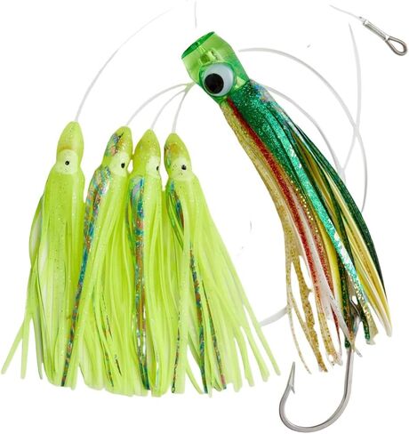 OCEAN CAT Teaser Chain Lures Trolling Lure Saltwater Fishing Lures with Stainless Steel Hook and High Strength Fishing Line Fully Rigged Teasers for Wahoo Tuna Marlin Mahi Mahi in Kuwait