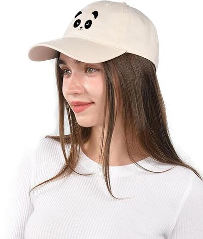 Cute Panda Face Embroidered Baseball Cap in Saudi Arabia