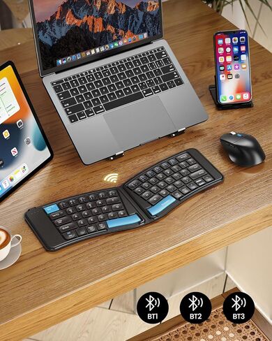 Protoarc Ergonomic Foldable Beyboard Mouse ، XKM03 Portable Bluetooth Beyboard Mouse Mouse for Business and Travell in Kuwait