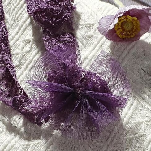 Ylsteed Newborn Girl Photoshoot Outfits Lace Newborn Photography Outfits Girl Photo Props for Newborn Girl Elastic Romper with Headband Baby Elegant Gorgeous Photography Outfit - Purple in Saudi Arabia