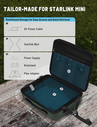 Starlink Mini Case, Durable Hard Case for Travel, 1680D Protective Starlink Mini Bag, Shockproof, Waterproof, Must-Have for Camping & Travel in Kuwait