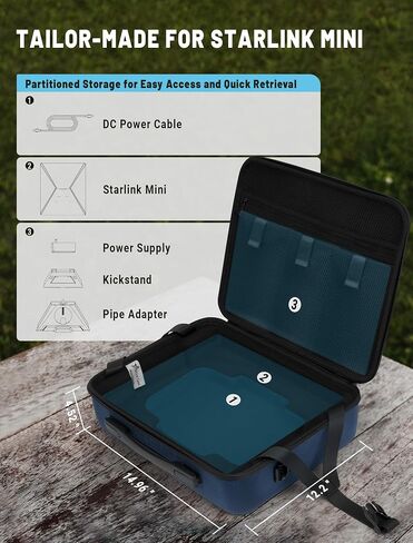 Starlink Mini Case, Durable Hard Case for Travel, 1680D Protective Starlink Mini Bag, Shockproof, Waterproof, Must-Have for Camping & Travel in Kuwait