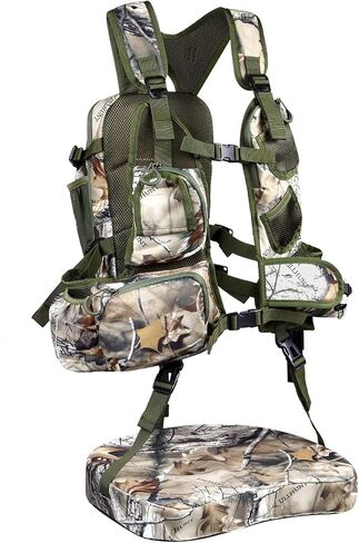 TREKMASTER Turkey Hunting Vest with Removable Seat Cushion, Lightweight & Adjustable Turkey Vest with Game Pouch, Camo Turkey Hunting Gear Accessories for Turkey Hunters in Saudi Arabia