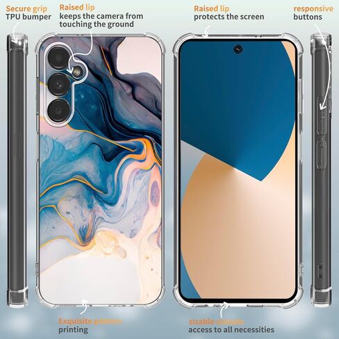 بالنسبة إلى Samsung Galaxy S24 Fe Case 5G 6.7 "، [اختبار إسقاط الصف العسكري 10 أقدام] Marble Planet Soft Slim TPU Prochproom Phone Case (Green Planet) in Saudi Arabia