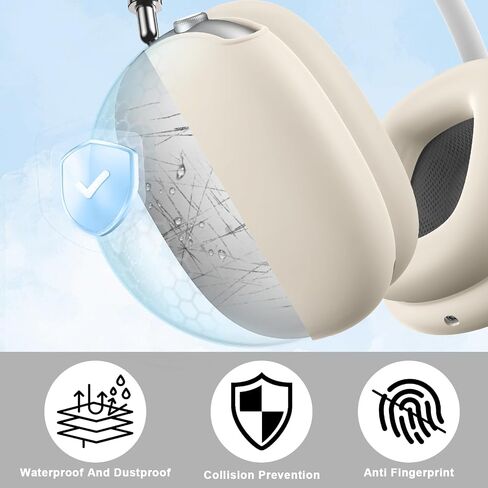 Maxjoy for Airpods Max Case, Soft Silicone Ear Cups Cover/Ear Pad Case Cover/Headband Cover for Airpods Max Headphones, Anti-Scratch Accessories Protective Cover for Apple Airpods Max, Stone in Kuwait