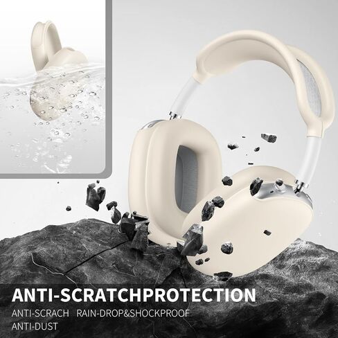 Maxjoy for Airpods Max Case, Soft Silicone Ear Cups Cover/Ear Pad Case Cover/Headband Cover for Airpods Max Headphones, Anti-Scratch Accessories Protective Cover for Apple Airpods Max, Stone in Kuwait