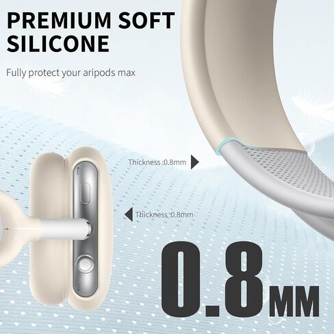 Maxjoy for Airpods Max Case, Soft Silicone Ear Cups Cover/Ear Pad Case Cover/Headband Cover for Airpods Max Headphones, Anti-Scratch Accessories Protective Cover for Apple Airpods Max, Stone in Kuwait