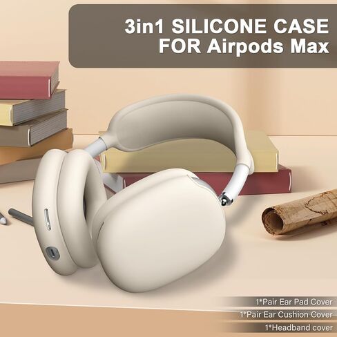 Maxjoy for Airpods Max Case, Soft Silicone Ear Cups Cover/Ear Pad Case Cover/Headband Cover for Airpods Max Headphones, Anti-Scratch Accessories Protective Cover for Apple Airpods Max, Stone in Kuwait
