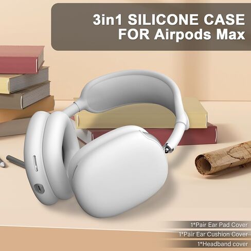 Maxjoy AirPods Max Case - Soft Silicone Ear Cups Cover, Ear Pad Case, Headband Cover - Anti-Scratch Protective Accessories for Apple AirPods Max Headphones, Rose Red in Saudi Arabia