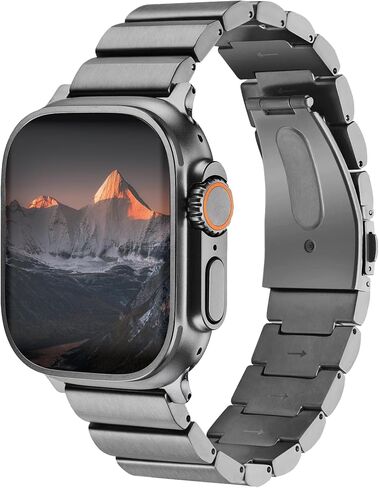 Titanium iWatch Band for Apple Watch Ultra 2/Ultra (49mm), Compatible with Series 10/9-1/SE 2/SE, Fits 46mm 45mm 44mm 42mm-38mm, Waterproof, Adjustable, Rugged, Secure Clasp in Saudi Arabia