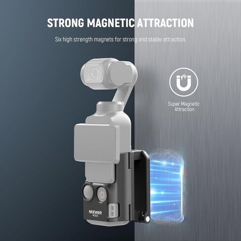 Neewer Magnetic Mount Stand Compatible with DJI Osmo Pocket 3, 180° Adjustable Lightweight Mini Camera Holder, Multifunctional Accessories Expansion Adapter Bracket for Pocket 3 Battery Handle, AC015 in Saudi Arabia