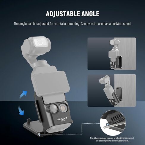 Neewer Magnetic Mount Stand Compatible with DJI Osmo Pocket 3, 180° Adjustable Lightweight Mini Camera Holder, Multifunctional Accessories Expansion Adapter Bracket for Pocket 3 Battery Handle, AC015 in Saudi Arabia