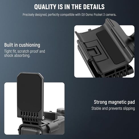 Neewer Magnetic Mount Stand Compatible with DJI Osmo Pocket 3, 180° Adjustable Lightweight Mini Camera Holder, Multifunctional Accessories Expansion Adapter Bracket for Pocket 3 Battery Handle, AC015 in Saudi Arabia