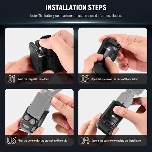 Neewer Magnetic Mount Stand Compatible with DJI Osmo Pocket 3, 180° Adjustable Lightweight Mini Camera Holder, Multifunctional Accessories Expansion Adapter Bracket for Pocket 3 Battery Handle, AC015 in Saudi Arabia