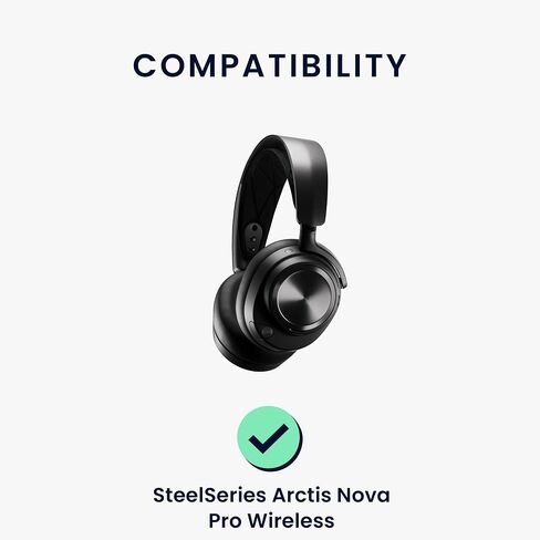 منصات الأذن Kwmobile متوافقة مع مجموعات الأذن Arctis Nova Pro اللاسلكية - بديل 2x لسماعات الرأس - أسود in Saudi Arabia