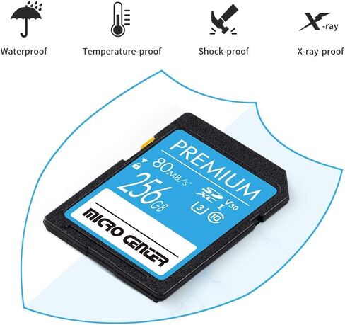 Premium 256GB SDXC Card by Micro Center, Class 10 SD Flash Memory Card UHS-I C10 U3 V30 4K UHD Video R/W Speed up to 80 MB/s for Camera Computer Trail Dash Cam (256GB) in Saudi Arabia