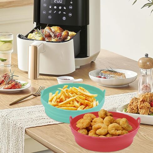 بطانات السيليكون في مقلاة الهواء ، مقلاة الهواء 8 بوصة ، وعاء السيليكون القابل لإعادة الاستخدام ، ملحقات فرن ، ملحقات فرن ، ملحقات سلة ، سلة ، سلة ، سلة سلة سلينية ، in Kuwait