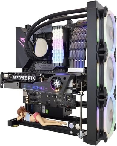 ATX PC Test Bent Bench Open Air Computer ، Creative Assembly Computer Motherboard Rack ، قوس الألومنيوم ، الجدار الأفقي الرأسي المحمول معلق ، itx/matx/atx هيكل اللوحة الأم in Kuwait