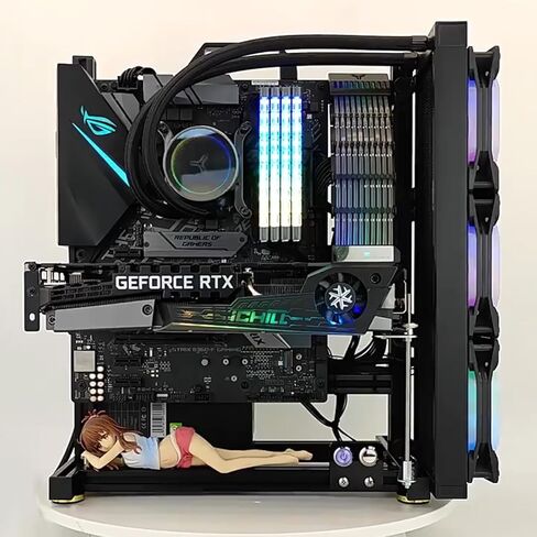 ATX PC Test Bent Bench Open Air Computer ، Creative Assembly Computer Motherboard Rack ، قوس الألومنيوم ، الجدار الأفقي الرأسي المحمول معلق ، itx/matx/atx هيكل اللوحة الأم in Kuwait