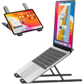 OMOTON Laptop Stand for Desk, Portable Computer Stand for Laptop Adjustable Laptop Riser Folable PC Holder Compatible with All Laptop and Tablet up to 15.6"