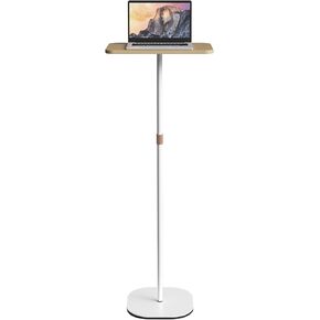 Portable Laptop Floor Stand, Portable Podium Stand with Height Adjustable 18''~47'', Stylish Movable Workstation Floor Standing Desk for Office, Meeting Room, Living Room