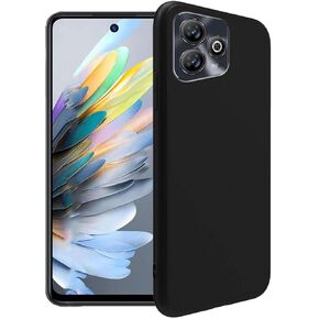 Silicone Case for ZTE Blade A75 4G, Silky-Soft Touch Full-Body Protective Case, Shockproof Bumper Protection Cover with Microfiber Lining (Black)