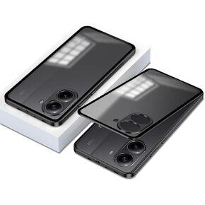 علبة Quietip متوافقة مع Poco X7 Pro & Redmi Turbo 4 5g ، إطار معدني + غطاء السطح المتجمد ، الأسود