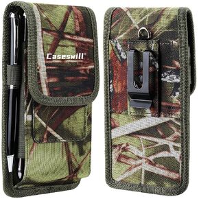 for Samsung Galaxy A15 / A15 5G / A25 / A35 / A55 / A16 / A16 5G / S24 FE / S23 FE / S21 FE / S20 FE Case Rugged Nylon Cell Phone Belt Clip Holster Carrying Pouch with Card Holder