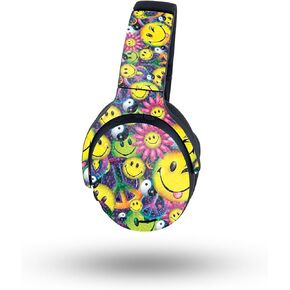 MightySkins Glossy Glitter Skin Compatible with Skullcandy Crusher ANC 2 - Peace Smile | Protective, Durable High-Gloss Glitter Finish | Easy to Apply