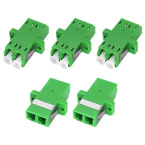 XMSJSIY LC to LC Coupler Fiber Optic Adapter LC APC Female to Female Duplex Single Mode Fiber Connector Converter with Panel Mounting Wing for Internet Connector -5 PCS