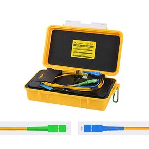 OTDR Launch Cable Box 1KM SM Singlemode 1310/1550nm Fiber Rings Yellow Box SC UPC to SC APC 1000m Fiber