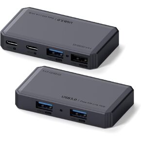 Hagibis USB Switch, Cross-System Transfer Data USB 3.0 Switcher 2 Computers Sharing USB C & A Devices, 5Gbps USB KM Selector for PC Laptop Printer Scanner Mouse Keyboard