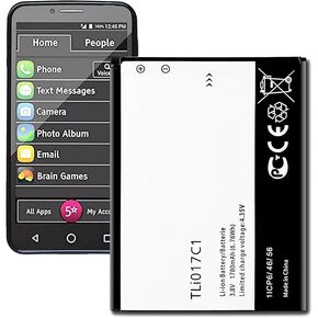 Replacement Battery for TLi017C1,【New Upgrade】 Battery for GreatCall Jitterbug Flip Phone, Ideal 4060A, Streak 4060O