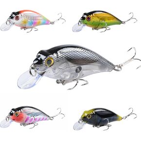 5 Pcs Suspending Hard Fishing Lures Kit,Durable Plastic Crankbaits Jerkbaits Minnow Lures with Rattling Beads,as Long Cast Zigzag Swimbaits for Bass Trout etc Freshwater Saltwater 47