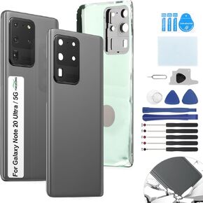 Replacement for Samsung Galaxy S20 Ultra Back Glass Replacement for Samsung S20 Ultra 5G Rear Glass Replacement G988 Battery Cover Housing Door Accessories Parts with Repair Tools(Grey)