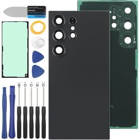 Back Cover Glass Replacement for Samsung Galaxy S24 Ultra 5G 2024 Rear Back Glass Replacement with Repair Tool Kits(Color: Black)