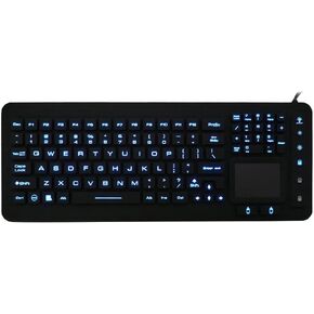 DSI Industrial Medical IP68 Waterproof Keyboard Disinfectant Silicone Light Guide Panel Backlight with Touchpad IKB98BL