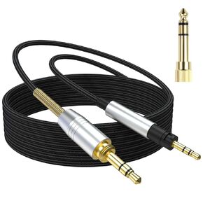 Momentum 4 Audio Cable Compatible with Sennheiser Momentum 4, Momentum 3, Momentum 2.0, HD1 On-Ear, HD 400S, HD 450BT, PXC 550, PXC 550-II, ACCENTUM Plus Headphones with 6.35mm Adapter, 6.6ft