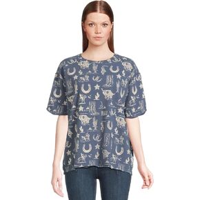 Free People Women's Painted Floral Tee