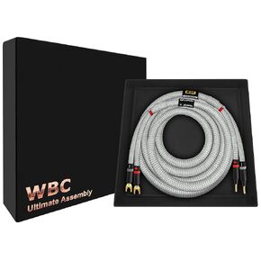 أفضل كابلات في العالم 8 أقدام في نهاية المطاف - 7 AWG - فائقة الكبلات من مكبرات الصوت Audiophile HIFI للقناة المركزية مع Banana Gold Banana (X2) و Spade (X2)