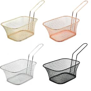 4Pcs/Set Stainless Steel Mini Fry Basket French Fries Holder, Fried Food Table Serving Tool Kitchen Accessories