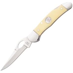 Bear & Son 3-3/4″ Lockback Yellow Delrin Cowhand, (BCC3149L-BRK)