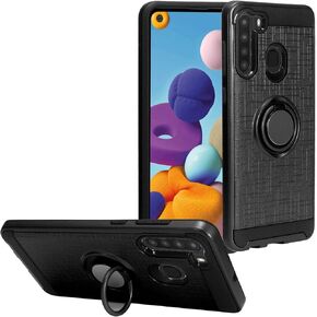for Samsung Galaxy A21 (SM-A215) - Aluminum Metal Phone Case with Stand - ZY0 Gray