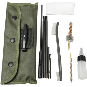 Rifle Gun Cleaning Kit Set Shotgun Cleaner Brush Rod Maintenance for .22cal .223 556 Caliber with Durable Pouch Accessories