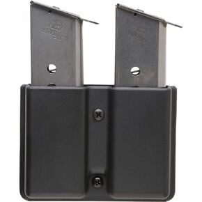 Uncle Mike's Kydex Off-Duty and Concealment Accessory Single Stack Double Mag Case (Black) with Belt Loop